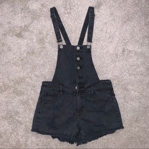 Pacsun black overall shorts